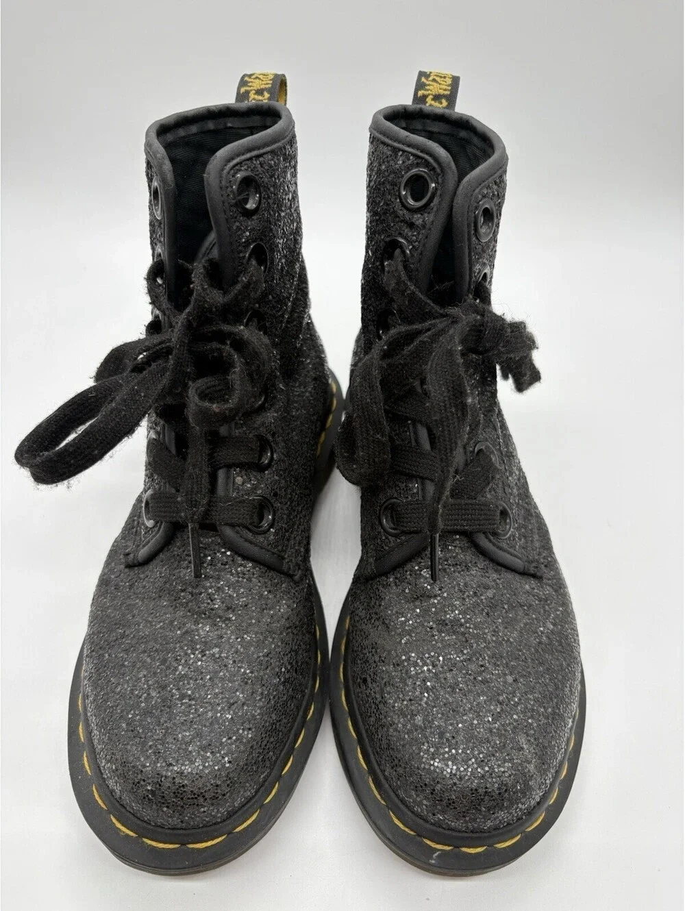 Dr Martens Black Glitter Farrah 1460 Women’s SZ 6 Boots